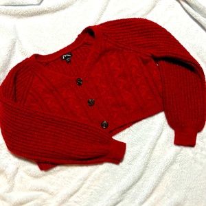 Art Class Red Cropped Sweater